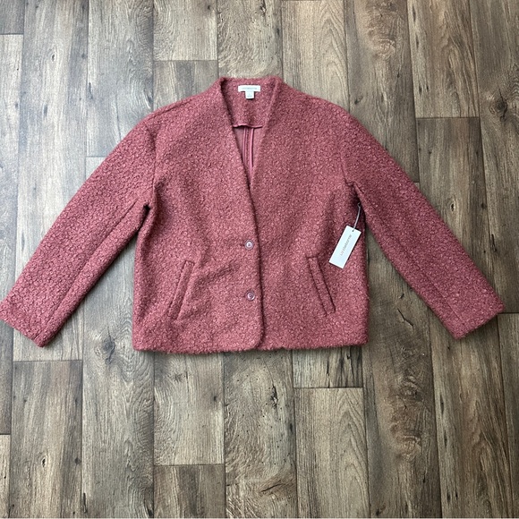 Liz Claiborne Jackets & Blazers - Liz Claiborne Short 2-button Faux Fur Jacket Women’s Size L  Artisan Wine